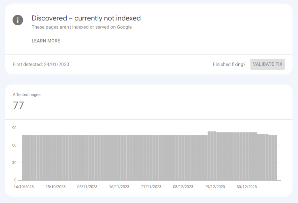 Discovered - Currently not Indexed | Crawled - Currently not Indexed 